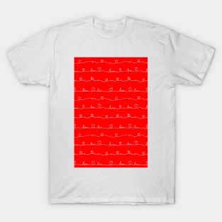 love doodle red, with white text T-Shirt